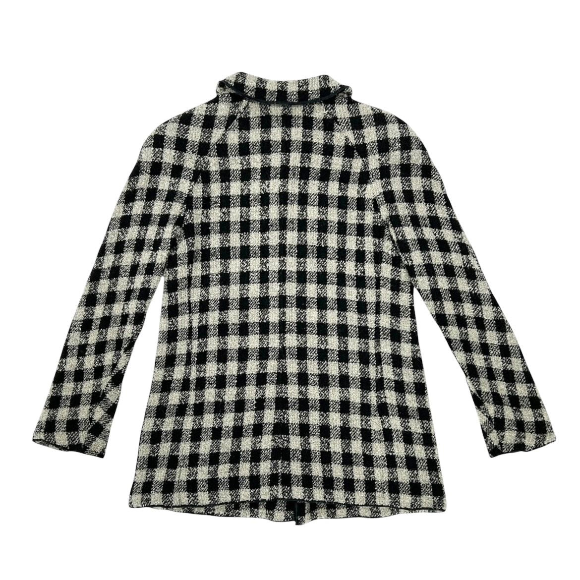 Chanel Plaid Jumbo Logo Button Jacket