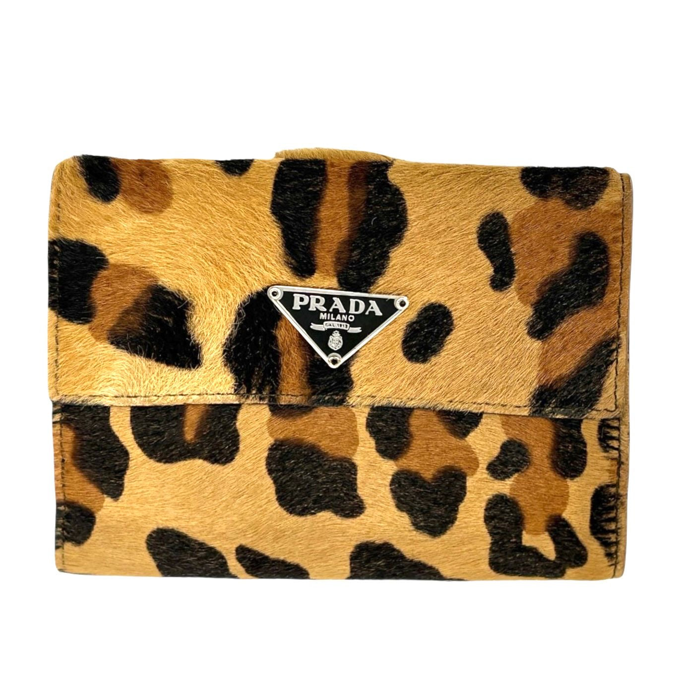 Prada Cheetah Calf-Hair Wallet