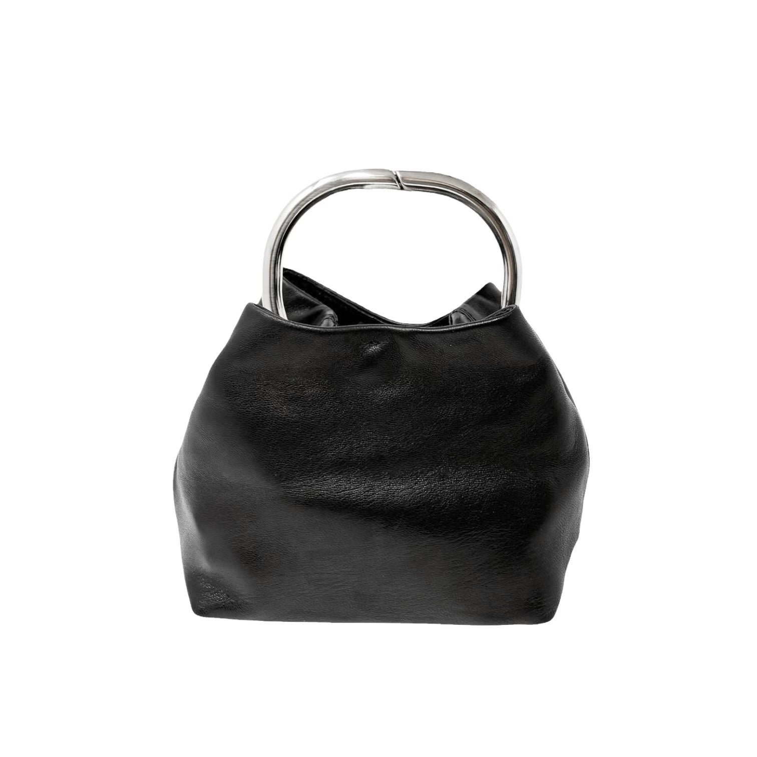 Prada Black Leather Mini Ring Bag