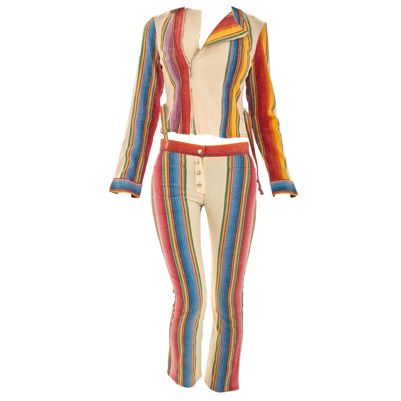 Christian Dior Striped Pant Set