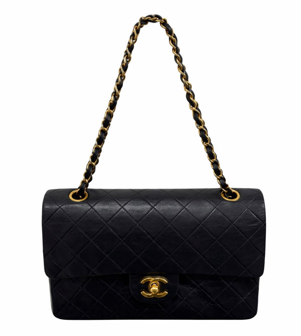 Chanel Black Lambskin Medium Double Flap Bag