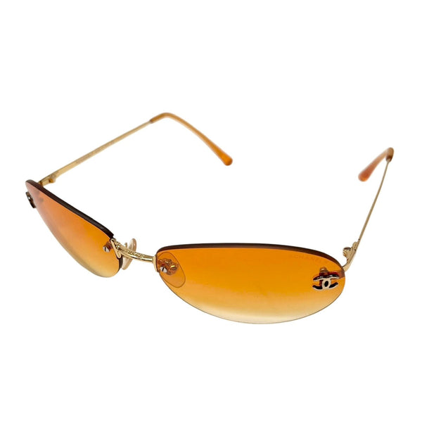 Chanel Orange Mini Rimless Sunglasses