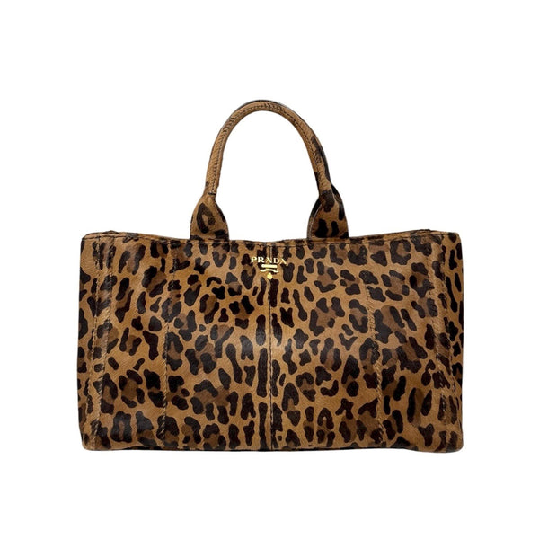 Prada Cheetah Calf-Hair Top Handle Bag