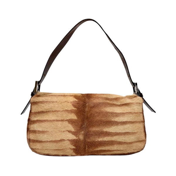 Fendi Tan Calf-Hair Baguette Bag