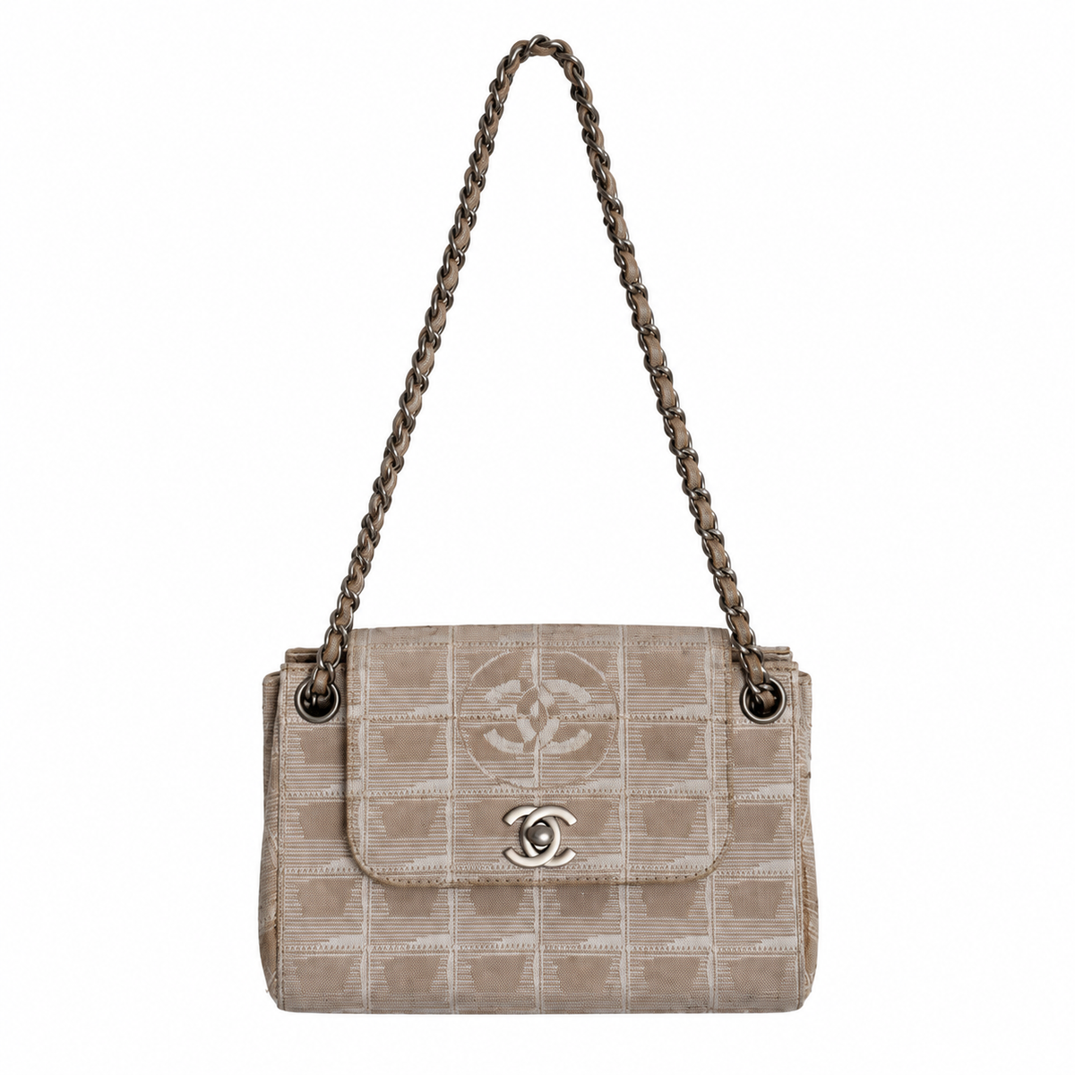 Chanel Beige Canvas Mini Shoulder Bag