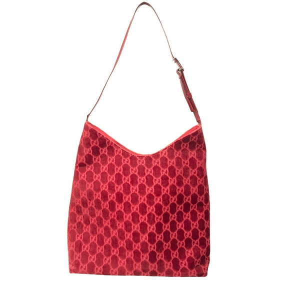 Gucci Red Velvet Shoulder Bag