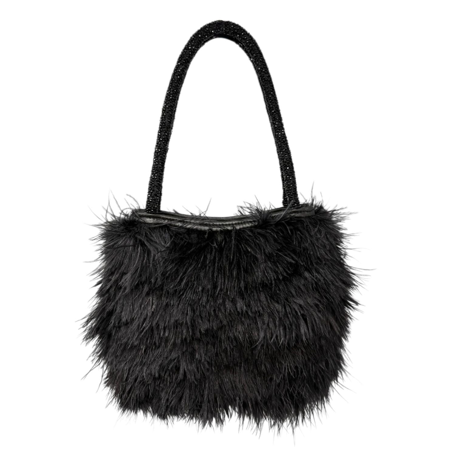 Gucci x Tom Ford Black Fur Mini Beaded Bag