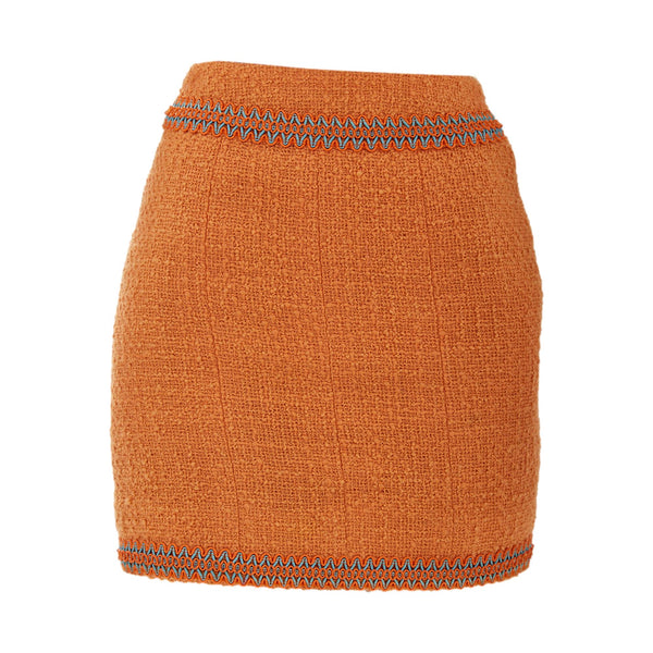 Chanel Orange Rare Logo Skirt