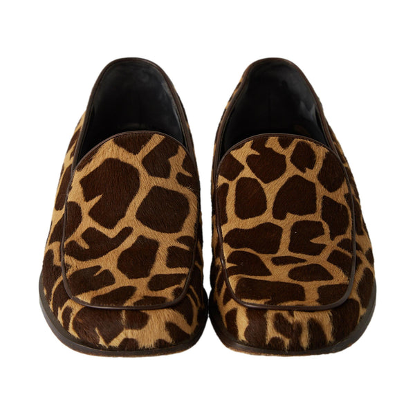 Fendi Giraffe Print Logo Loafers