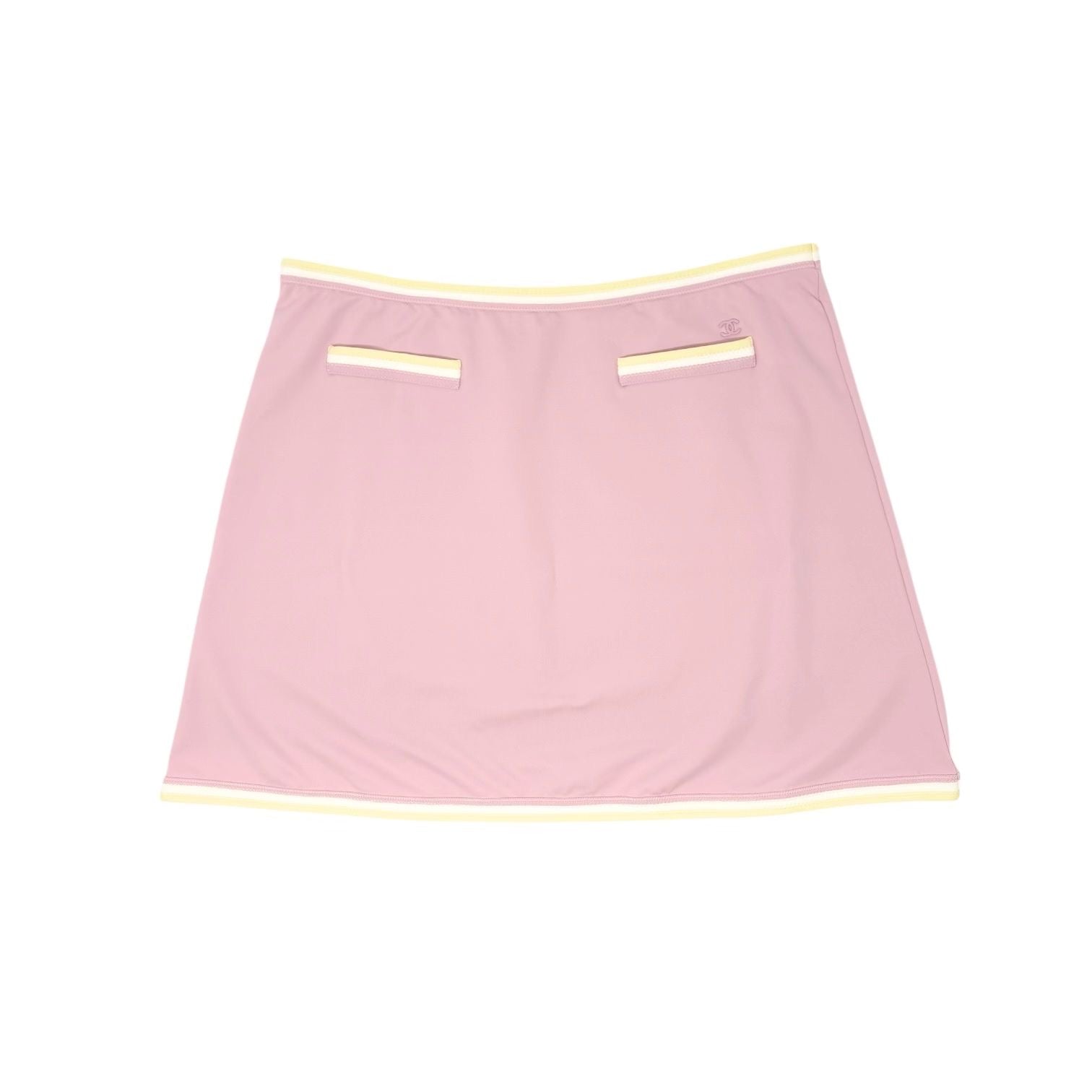 Chanel Pink Logo Stretch Skirt
