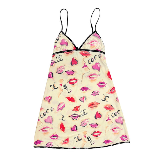 Chanel Lips Logo Stretch Dress