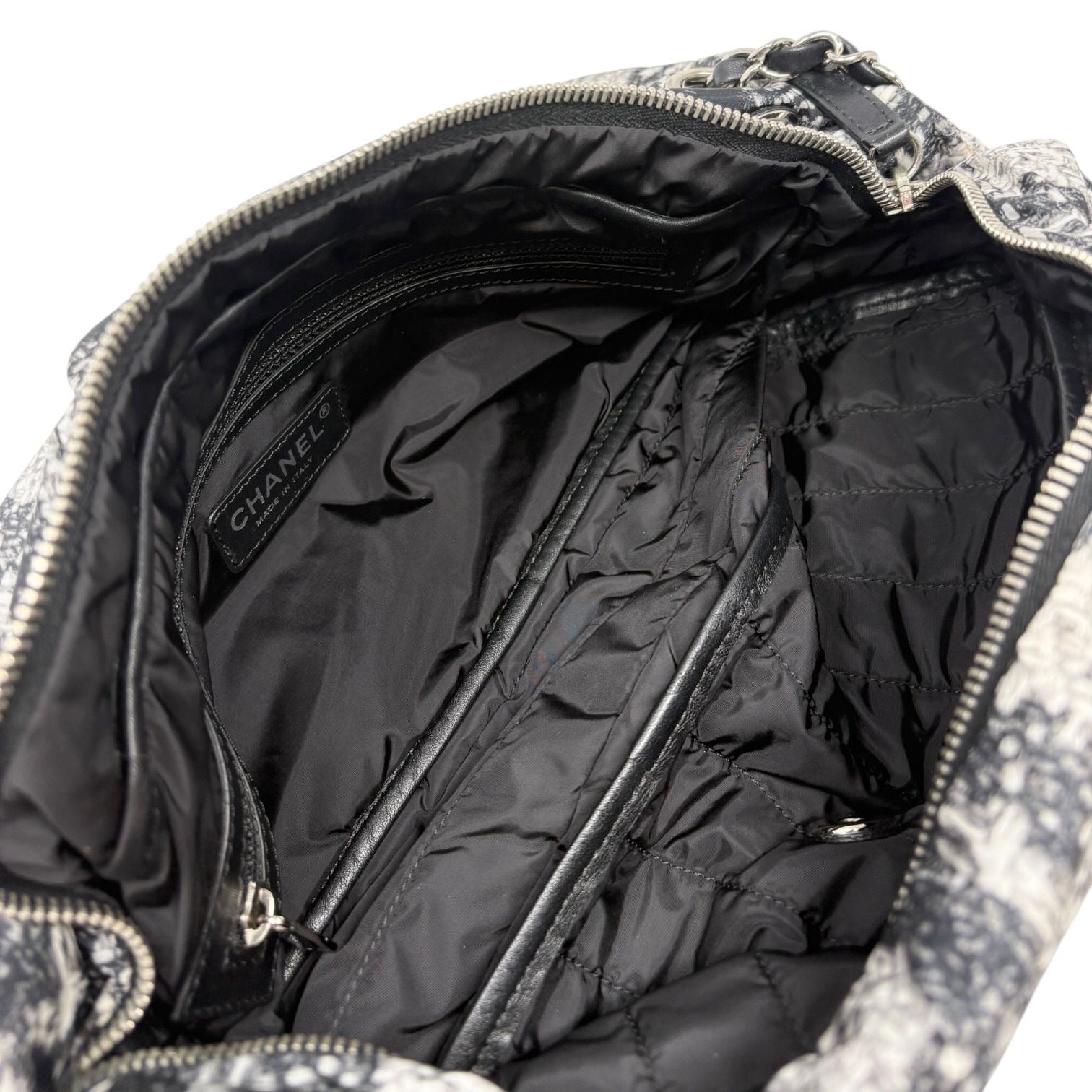 Chanel Tweed Print Nylon Flap Bag