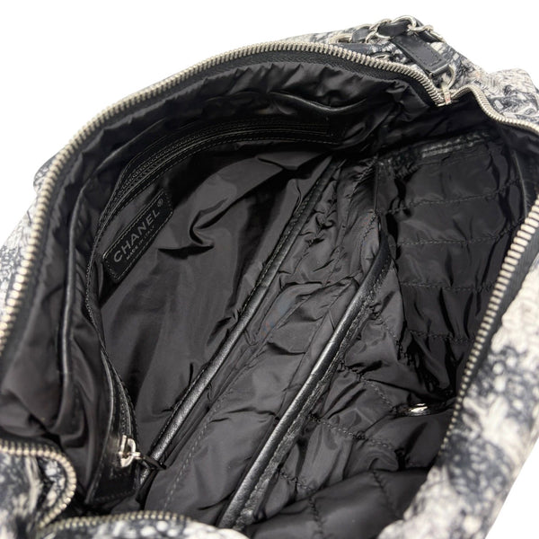 Chanel Tweed Print Nylon Flap Bag