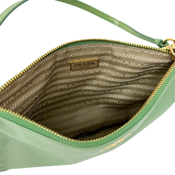 Prada Green Leather Shoulder Bag