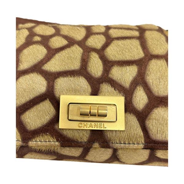 Chanel Tan Giraffe Calf-Hair Chain Bag