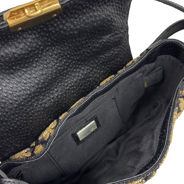 Fendi Black Beaded Compilation Bag
