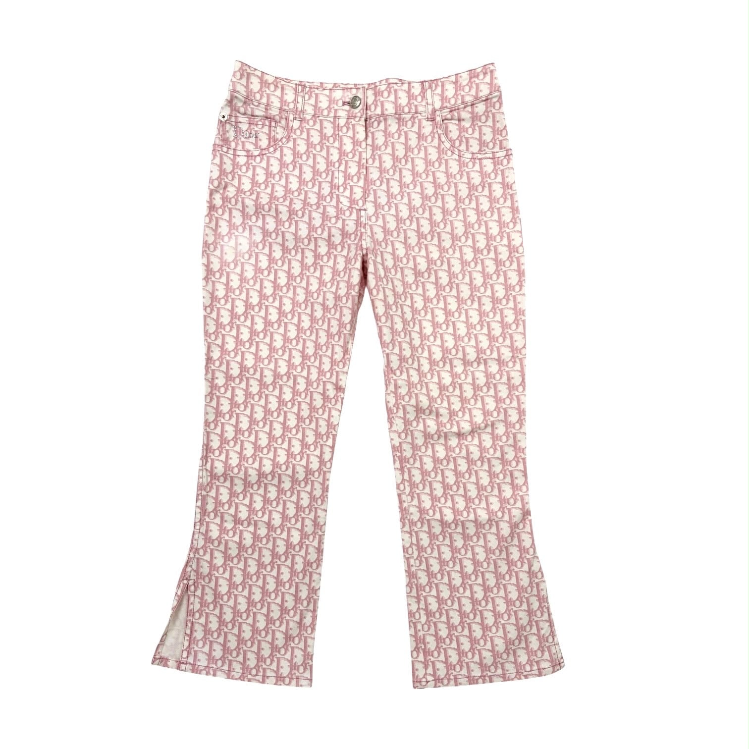 Dior Pink Logo Rhinestone Bottoms
