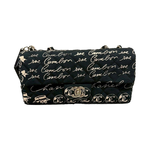 Chanel Black Coco Print Flap Bag