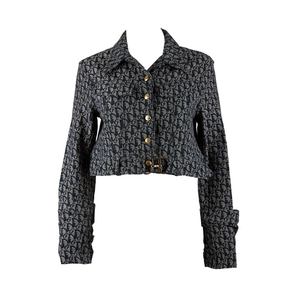 Dior Navy Logo Belted Jacket