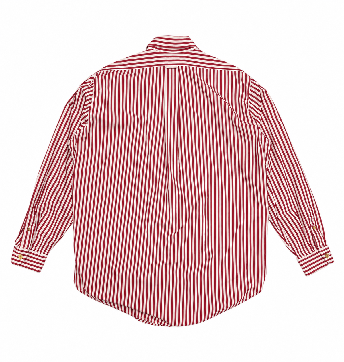 Chanel Oversized Red + White Striped Button Down Top