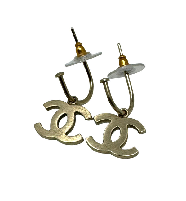 Chanel Turquoise Logo Earrings