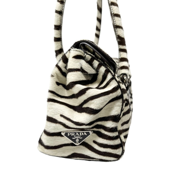 Prada Zebra Buckle Shoulder Bag