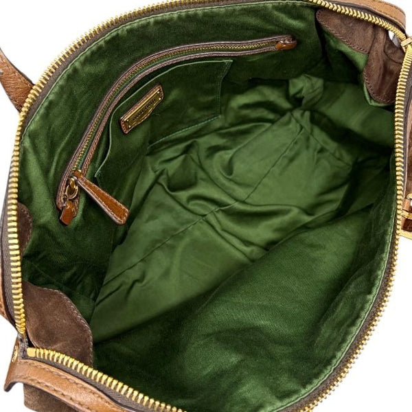 Miu Miu Brown Suede Oversized Bag