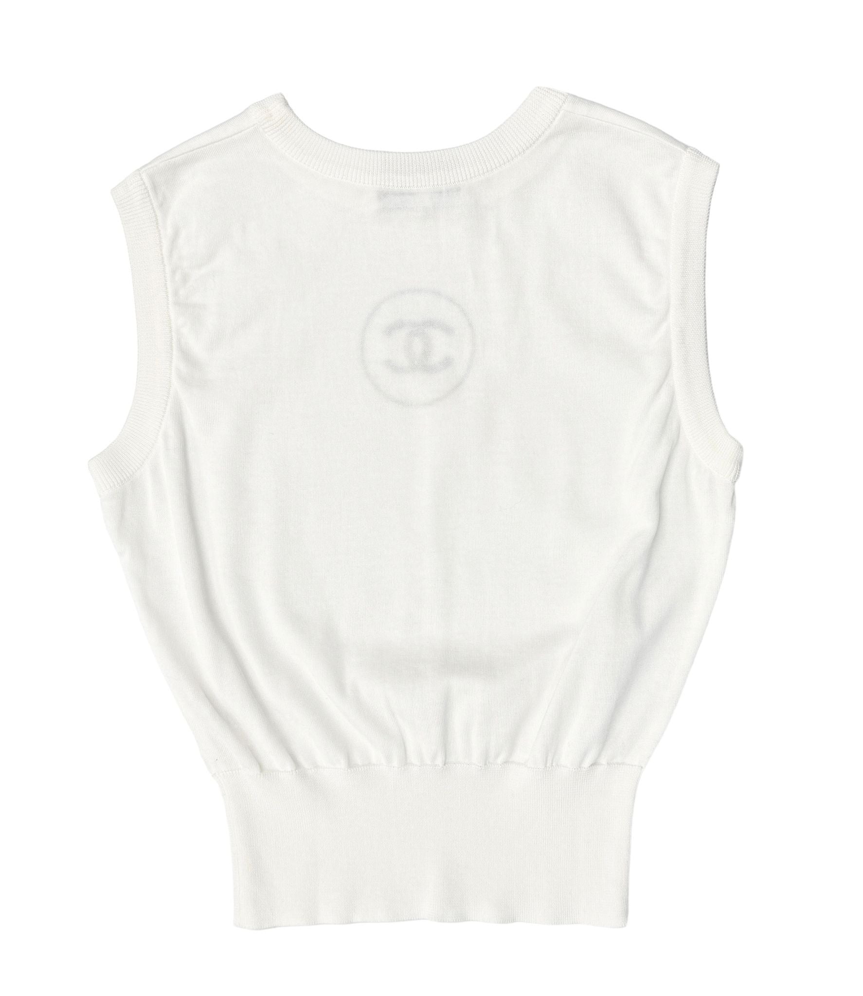 Chanel White Logo Tank Top
