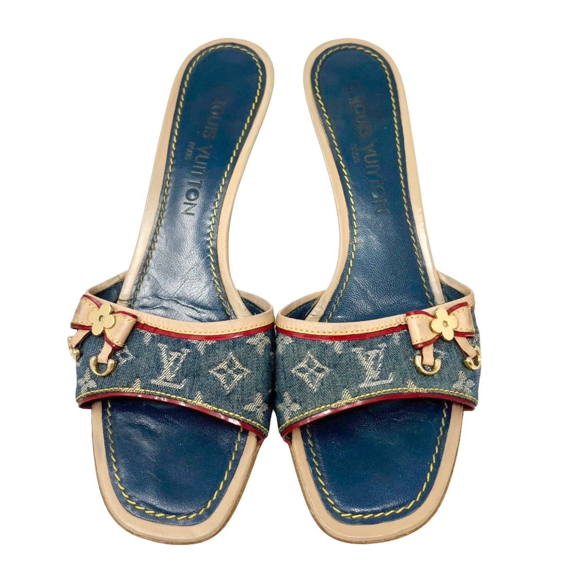 Louis Vuitton Blue Denim Kitten Heels