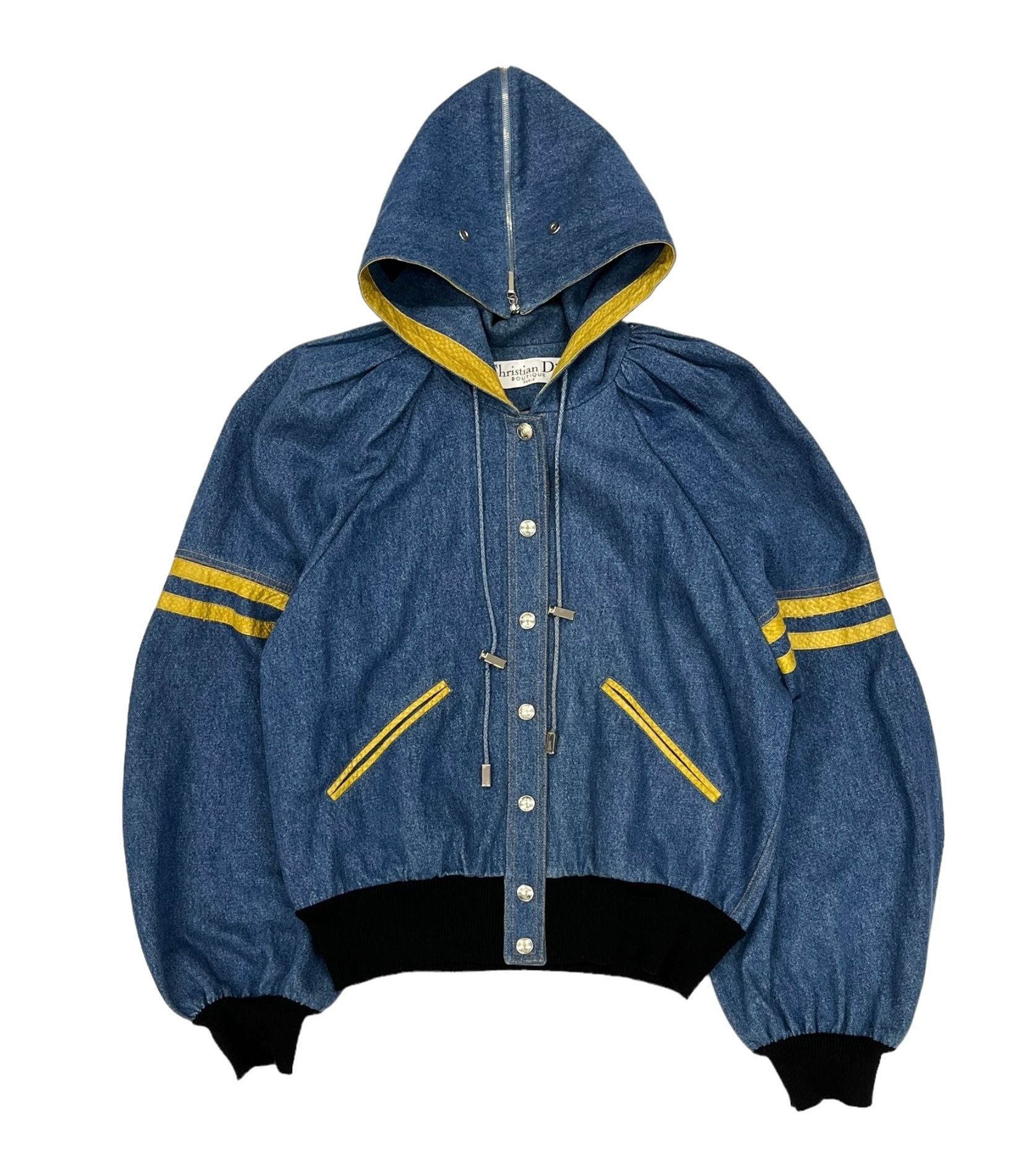 Dior 'Addict' Denim Hooded Letterman Jacket