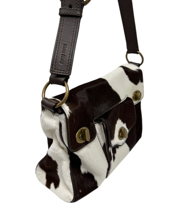 Miu Miu Cow Logo Shoulder Bag