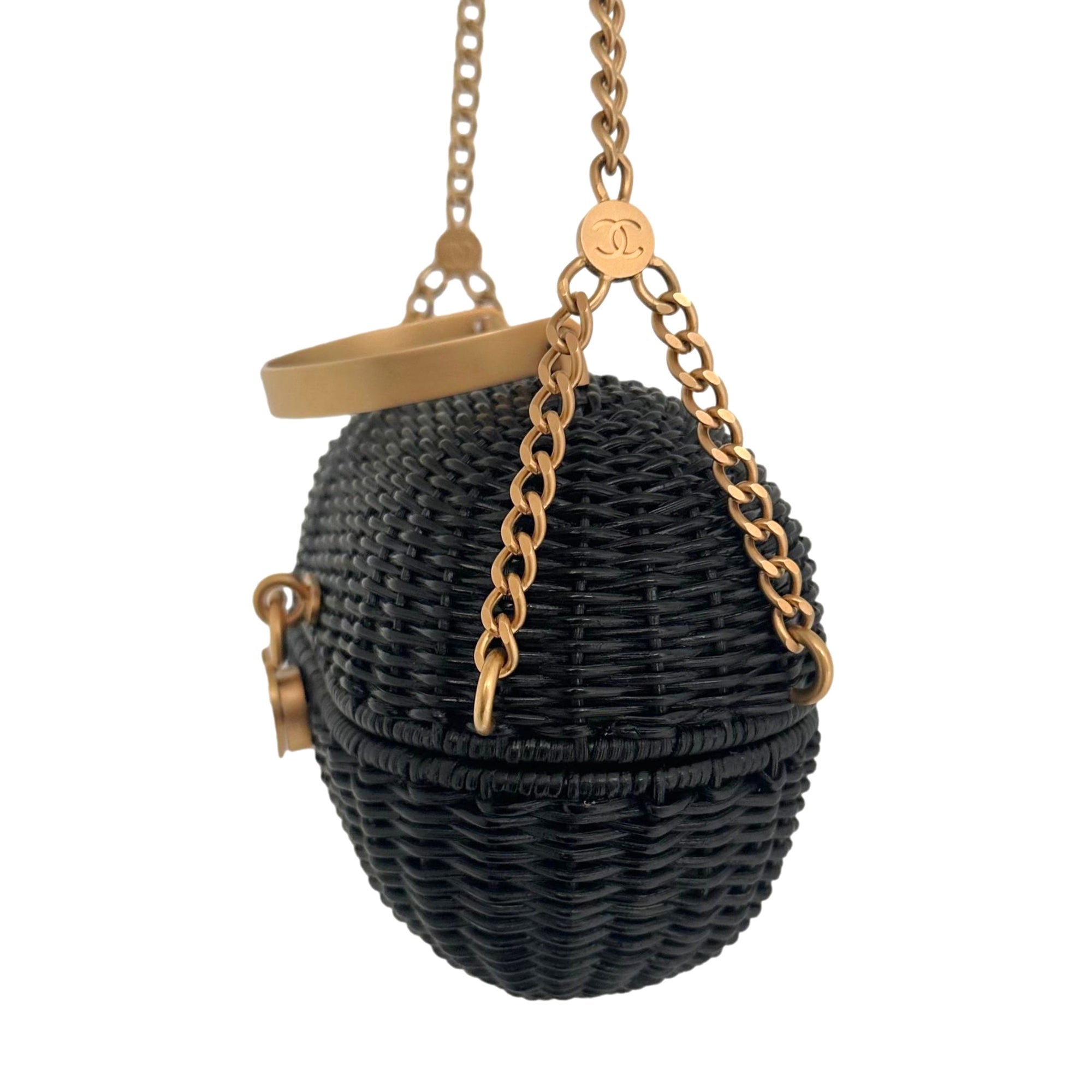 Chanel Black Mini Heart Lock Basket Bag