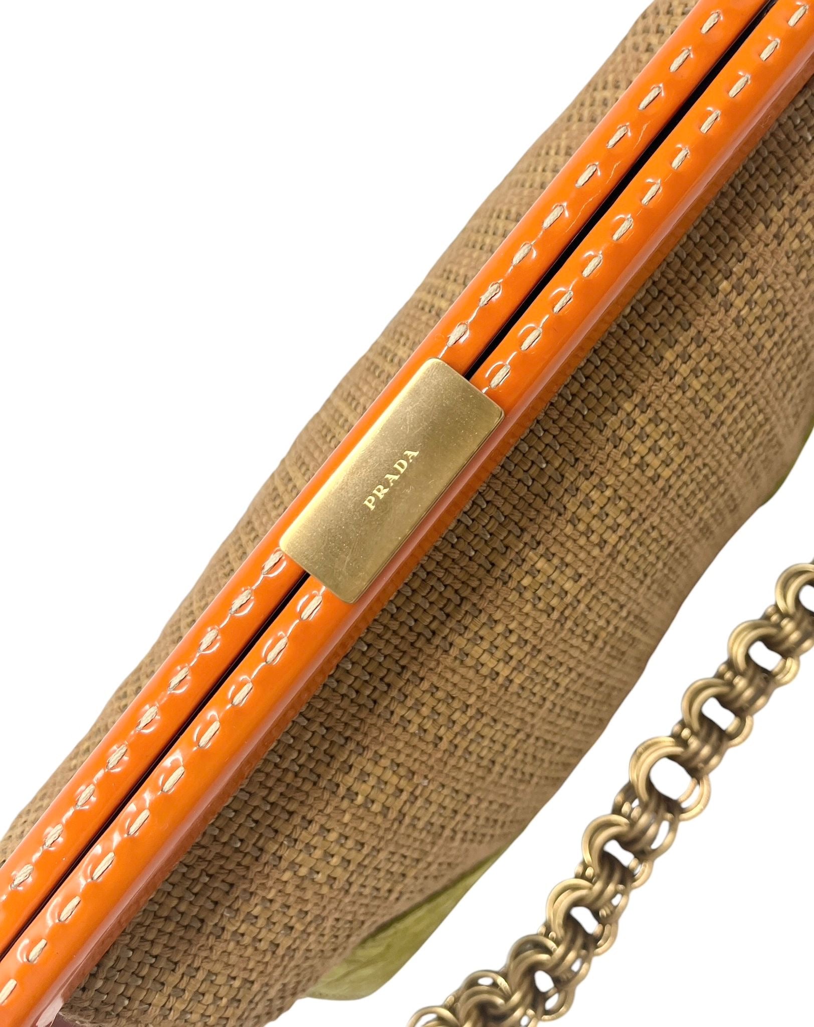 Prada Woven Chain Top Lock Bag