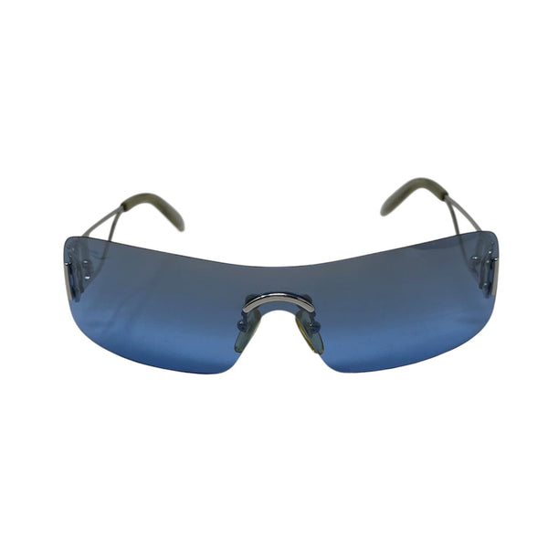 Dior Blue Logo Rimless Sunglasses
