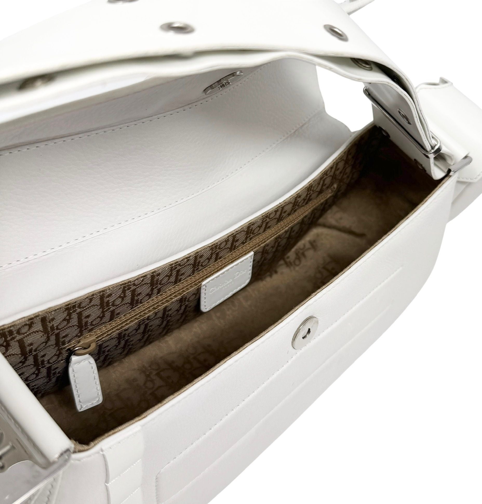 Dior White Leather Columbus Bag – Treasures of NYC