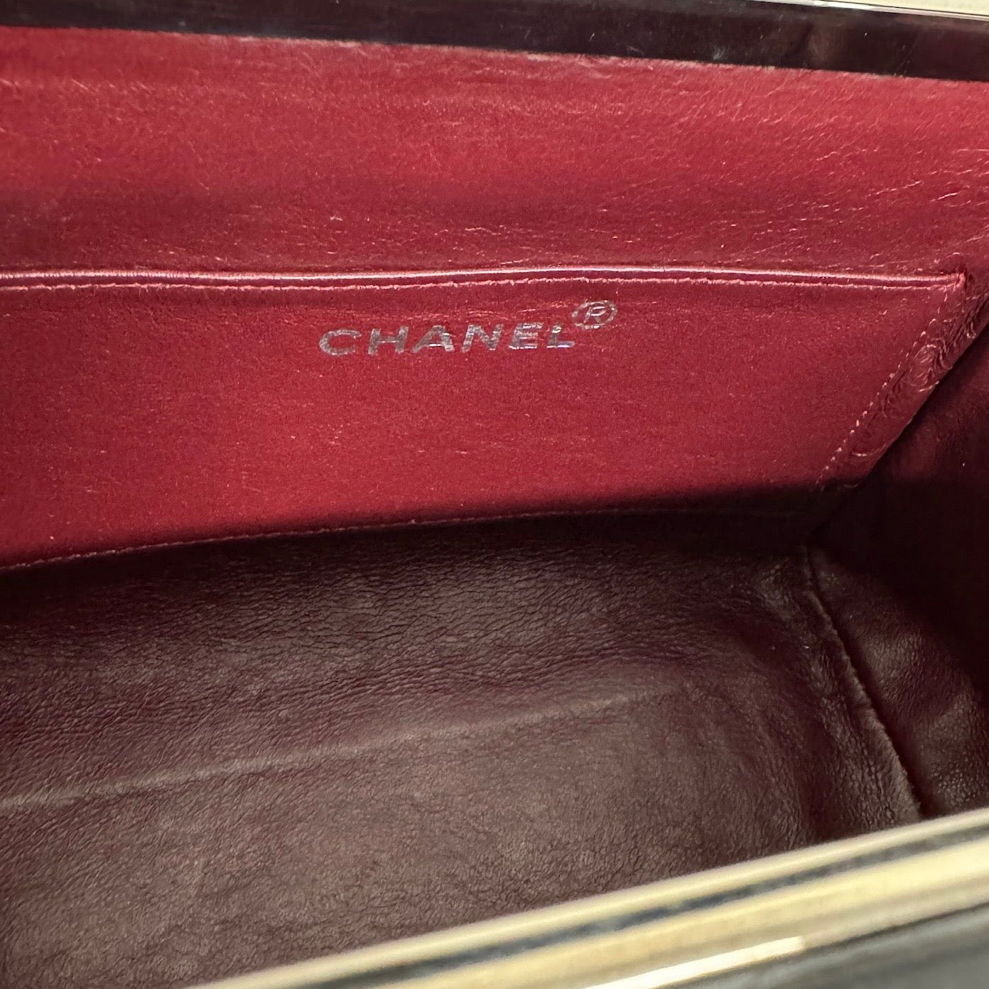 Chanel Black Lambskin Top Handle Box Bag