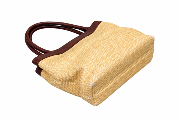Chanel Tan Straw Top Handle Bag