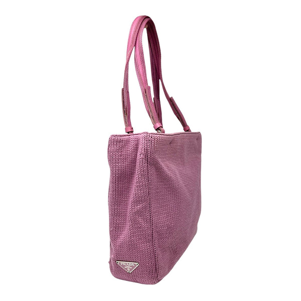 Prada Pink Knit Shoulder Bag