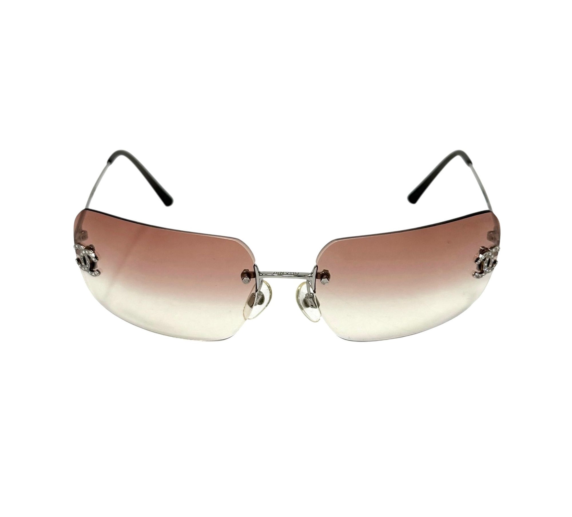 Chanel Pink Rhinestone Sunglasses