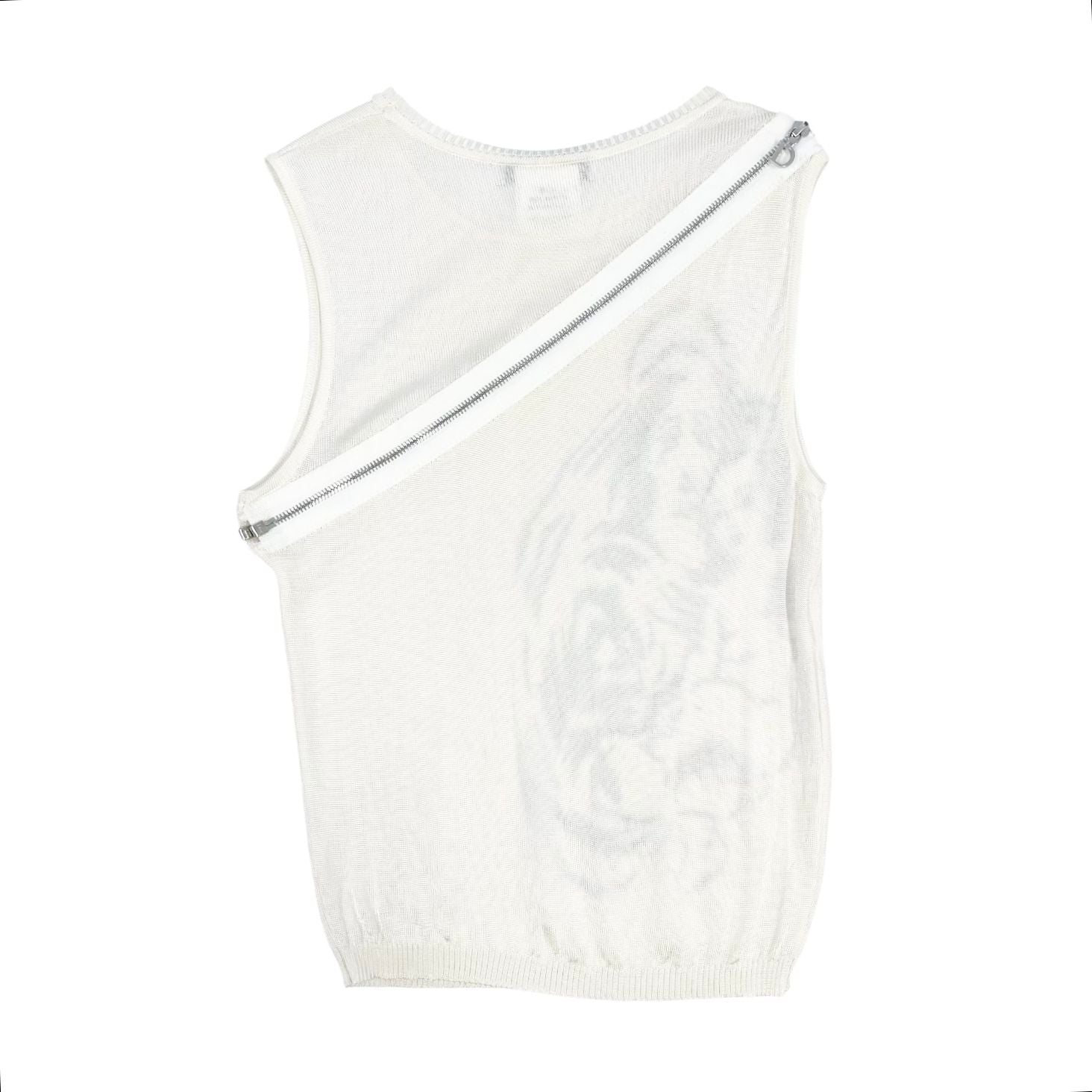 Dior White Zipper Tank