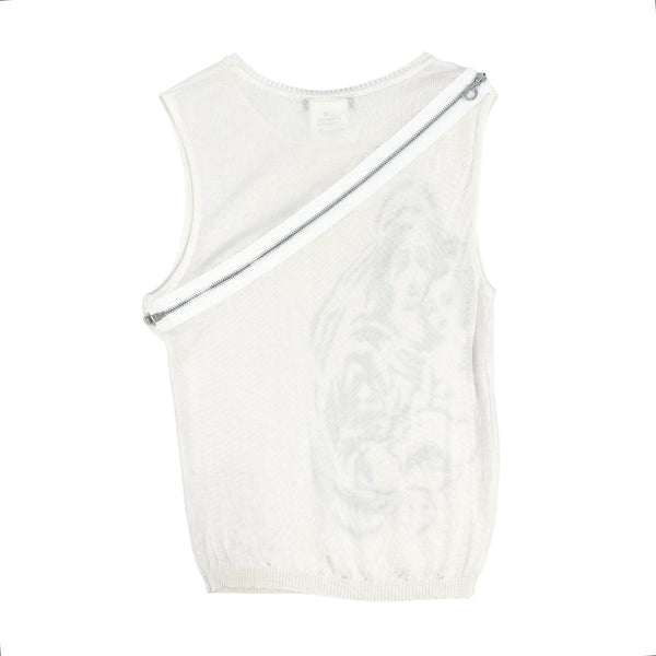 Dior White Zipper Tank