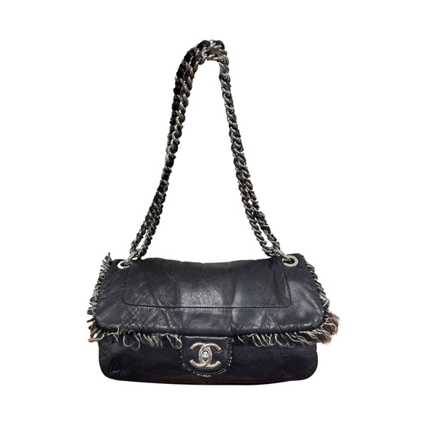 Chanel Black Leather Fringe Flap Bag