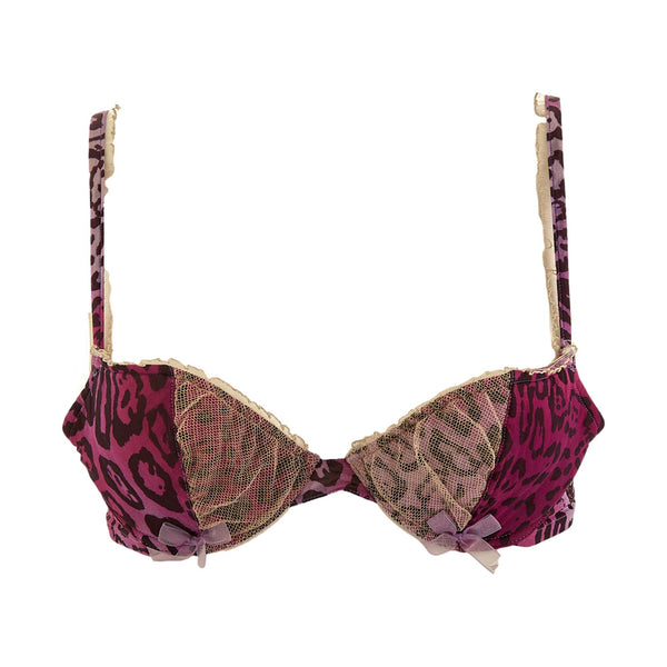 Dior Hot Pink Cheetah Print + Mesh Bra