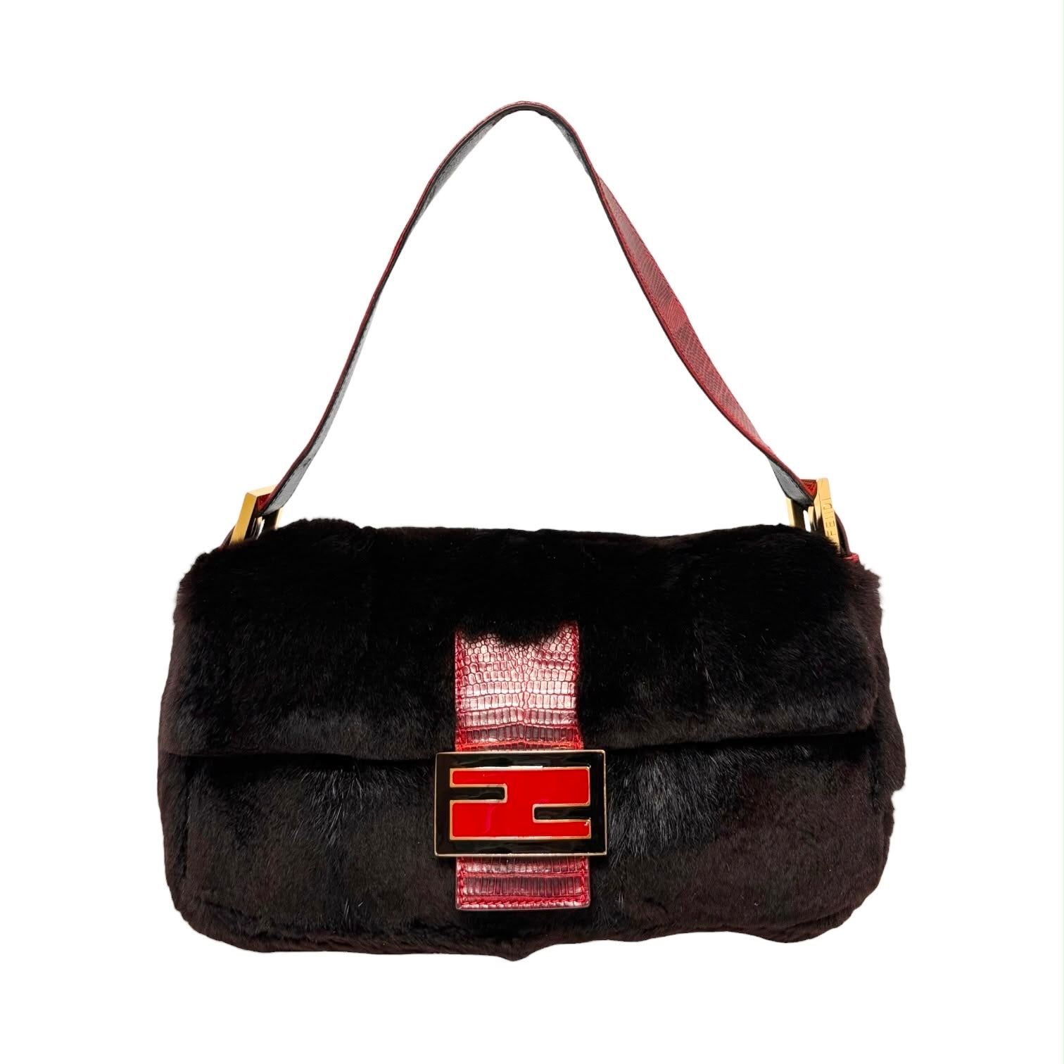 Fendi Dark Brown Fur Baguette