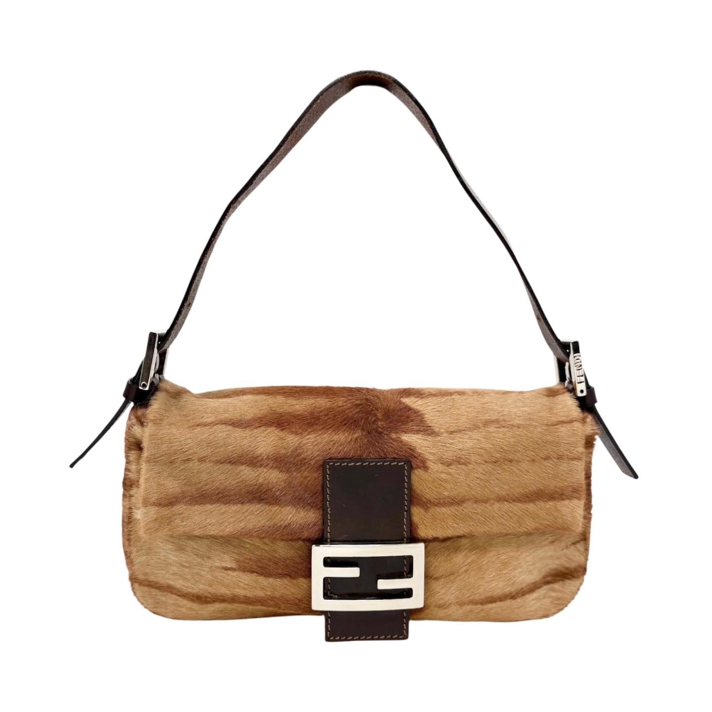 Fendi Tan Calf-Hair Baguette Bag