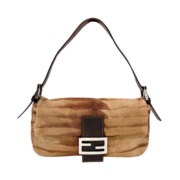 Fendi Tan Calf-Hair Baguette Bag