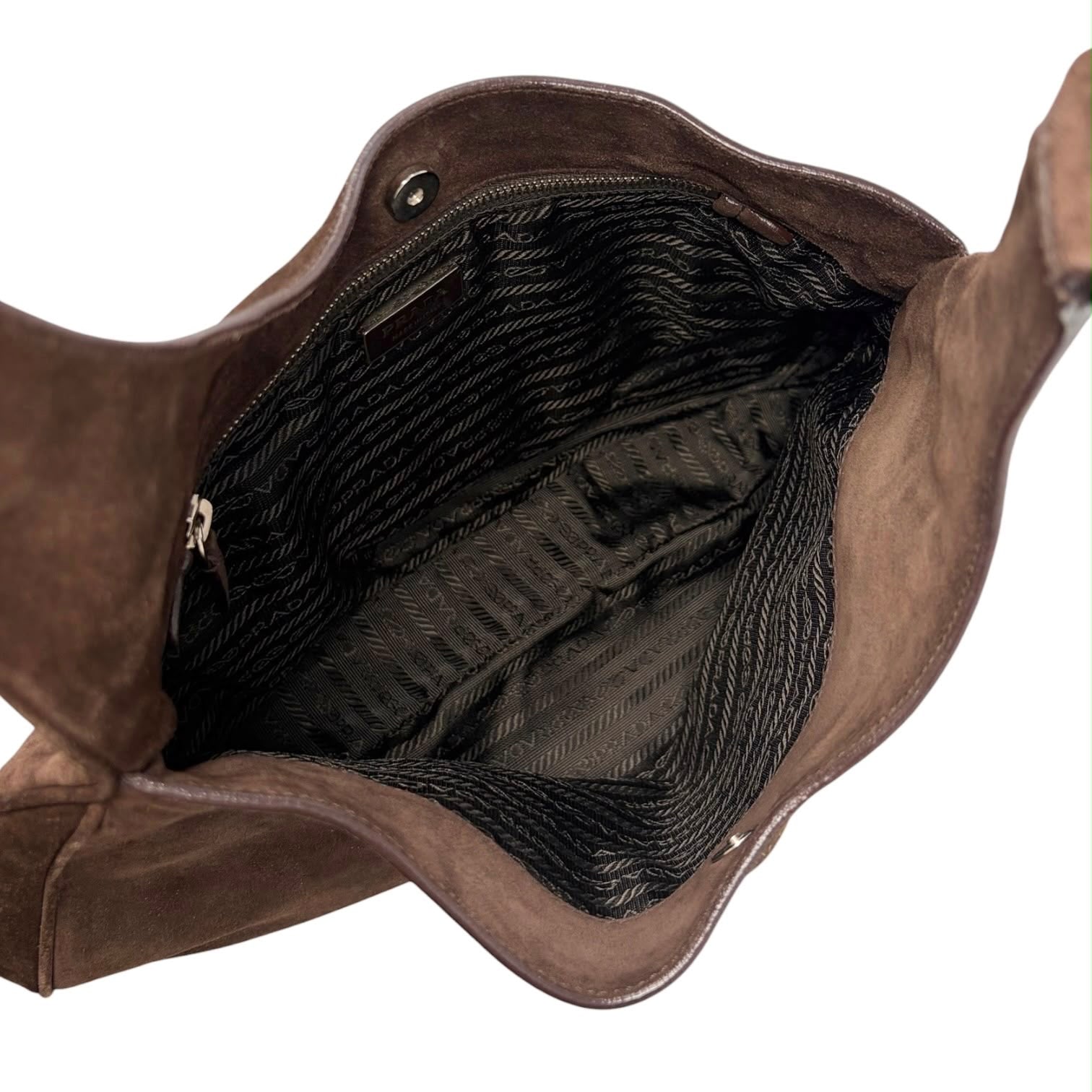 Prada Brown Suede Shoulder Bag
