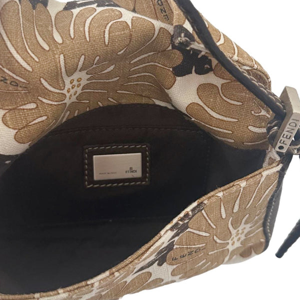 Fendi Floral Canvas Mini Baguette