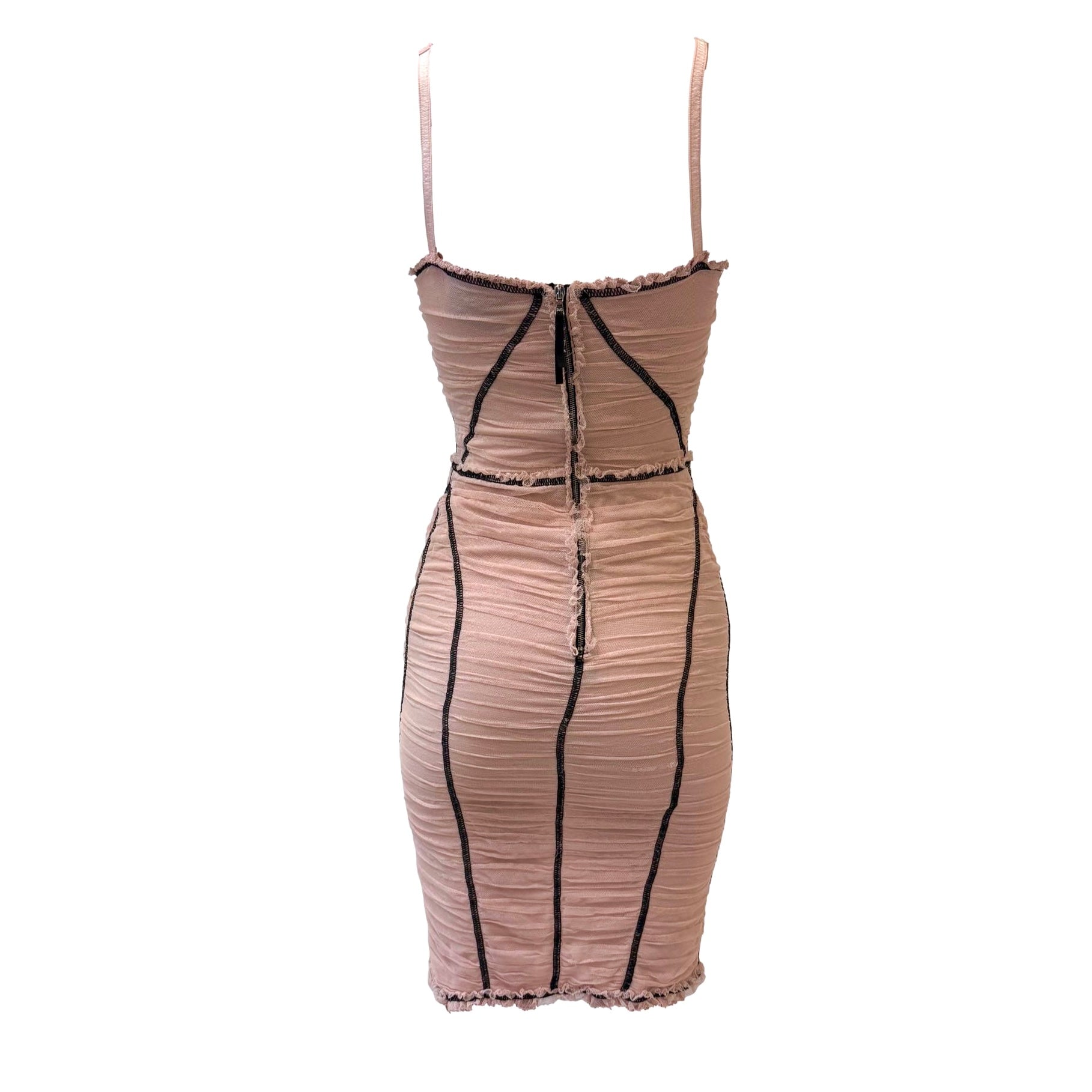 Dolce & Gabbana Nude Sheer Corset Mini Dress