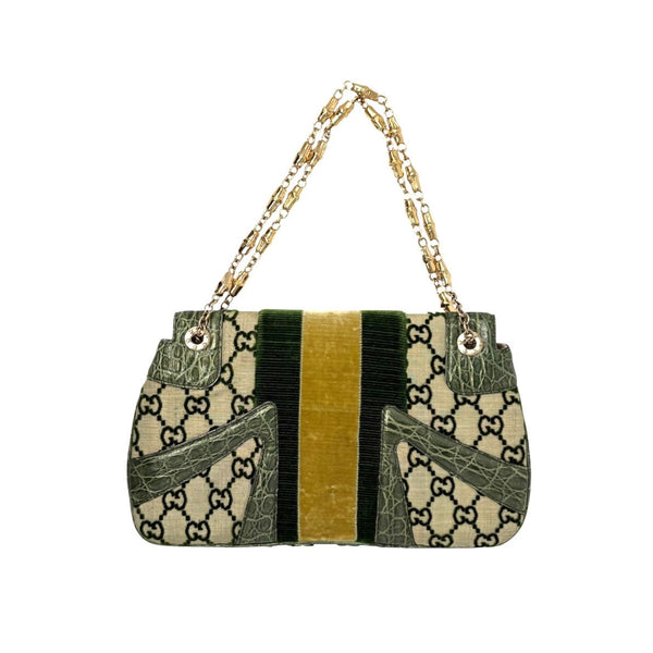 Gucci Dragon Snakeskin Bamboo Strap Bag